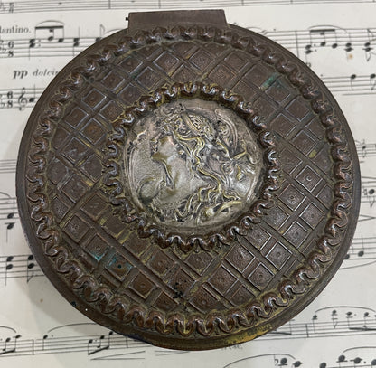 Antique French Art Nouveau Jewelry Box Woman c1900