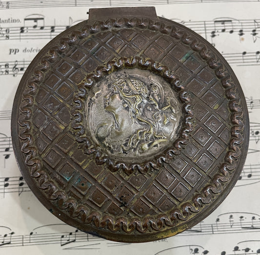 Antique French Art Nouveau Jewelry Box Woman c1900
