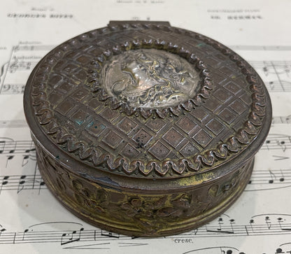 Antique French Art Nouveau Jewelry Box Woman c1900