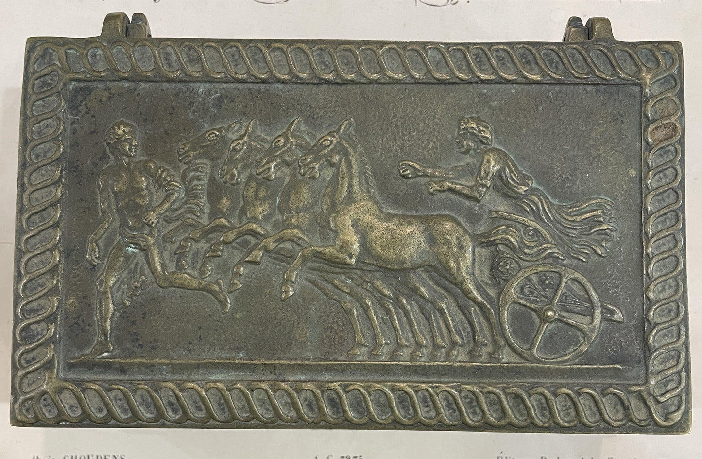Rare Antique French Max LeVerrier Bronze Box Herakles Hercules c1930