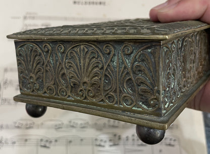 Rare Antique French Max LeVerrier Bronze Box Herakles Hercules c1930