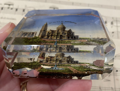 Antique French Glass Paperweight Sacre Coeur Montmartre c1920