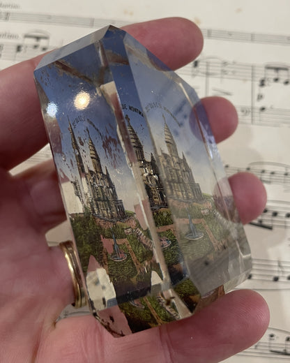 Antique French Glass Paperweight Sacre Coeur Montmartre c1920