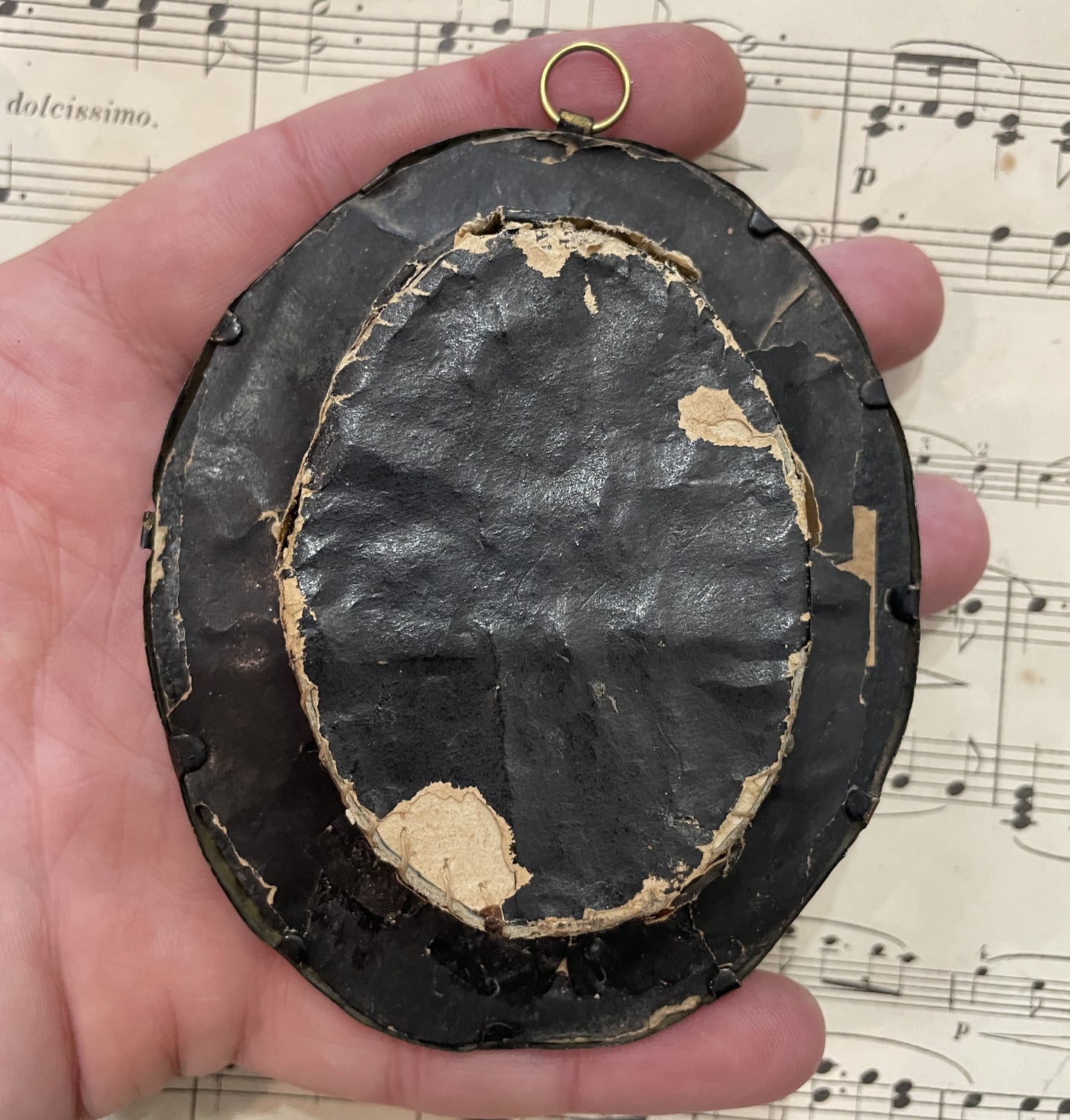 Rare Antique French Reliquary under Glass St Chantal St Francis de Sales c1880