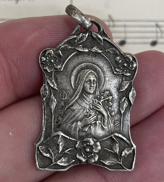 Rare Large Antique French St. Therese of Lisieux Religious Medal c1920