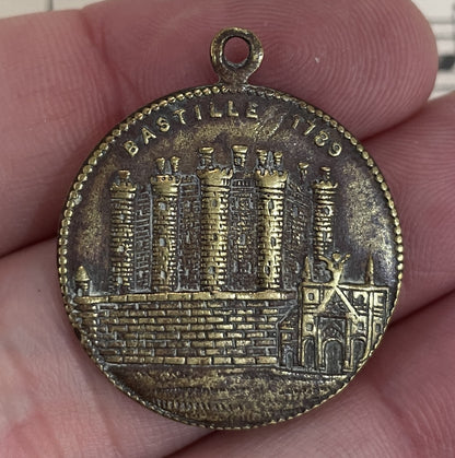 Rare Antique French Eiffel Tower Souvenir Paris Bronze Medal c1889