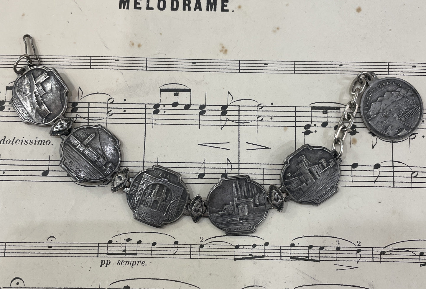 Antique Italian Souvenir Bracelet Lake Garda c1920