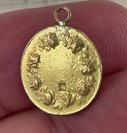 Rare Small Antique French Art Nouveau Gold-Filled Rose of Lima Medal Signed Tricard c1920