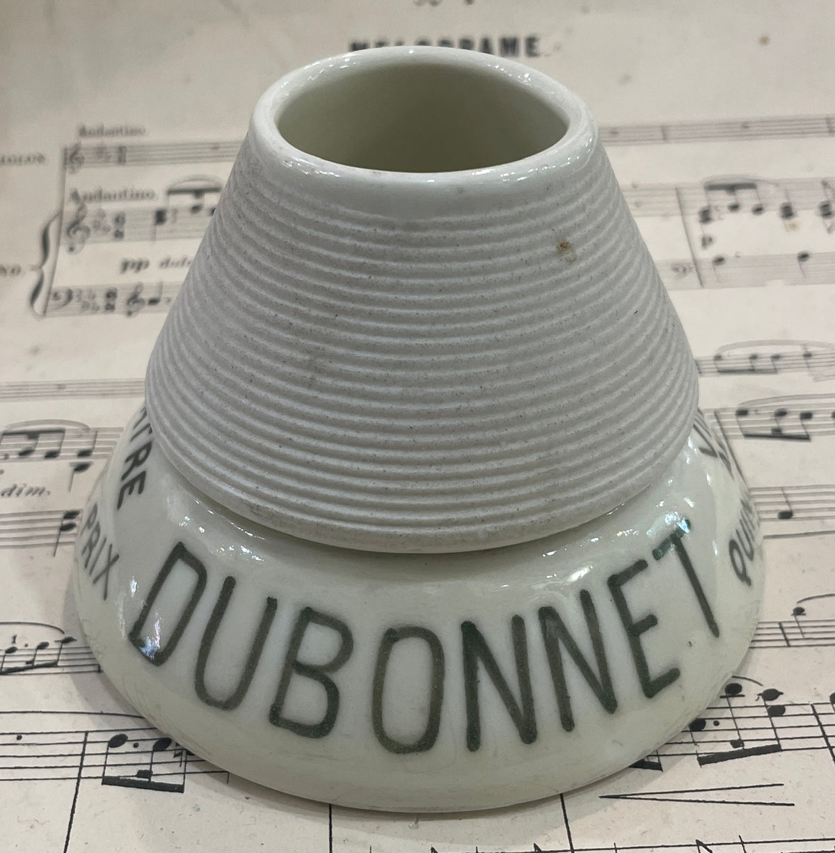 Antique French Advertising Match Striker Holder Dubonnet Ceramic Porcelain c1920
