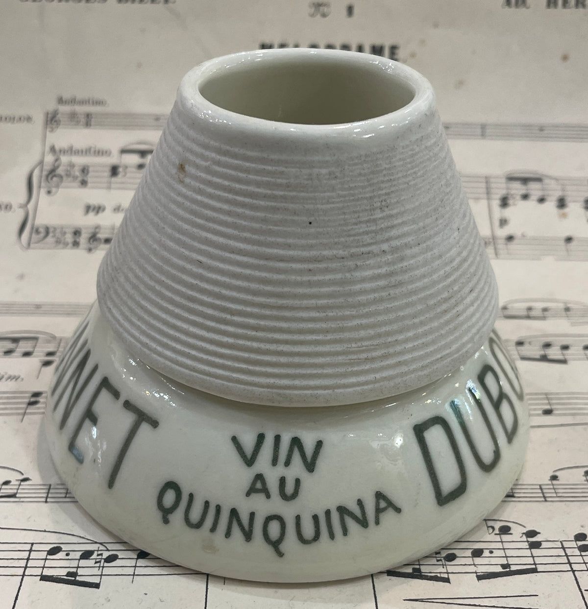 Antique French Advertising Match Striker Holder Dubonnet Ceramic Porcelain c1920