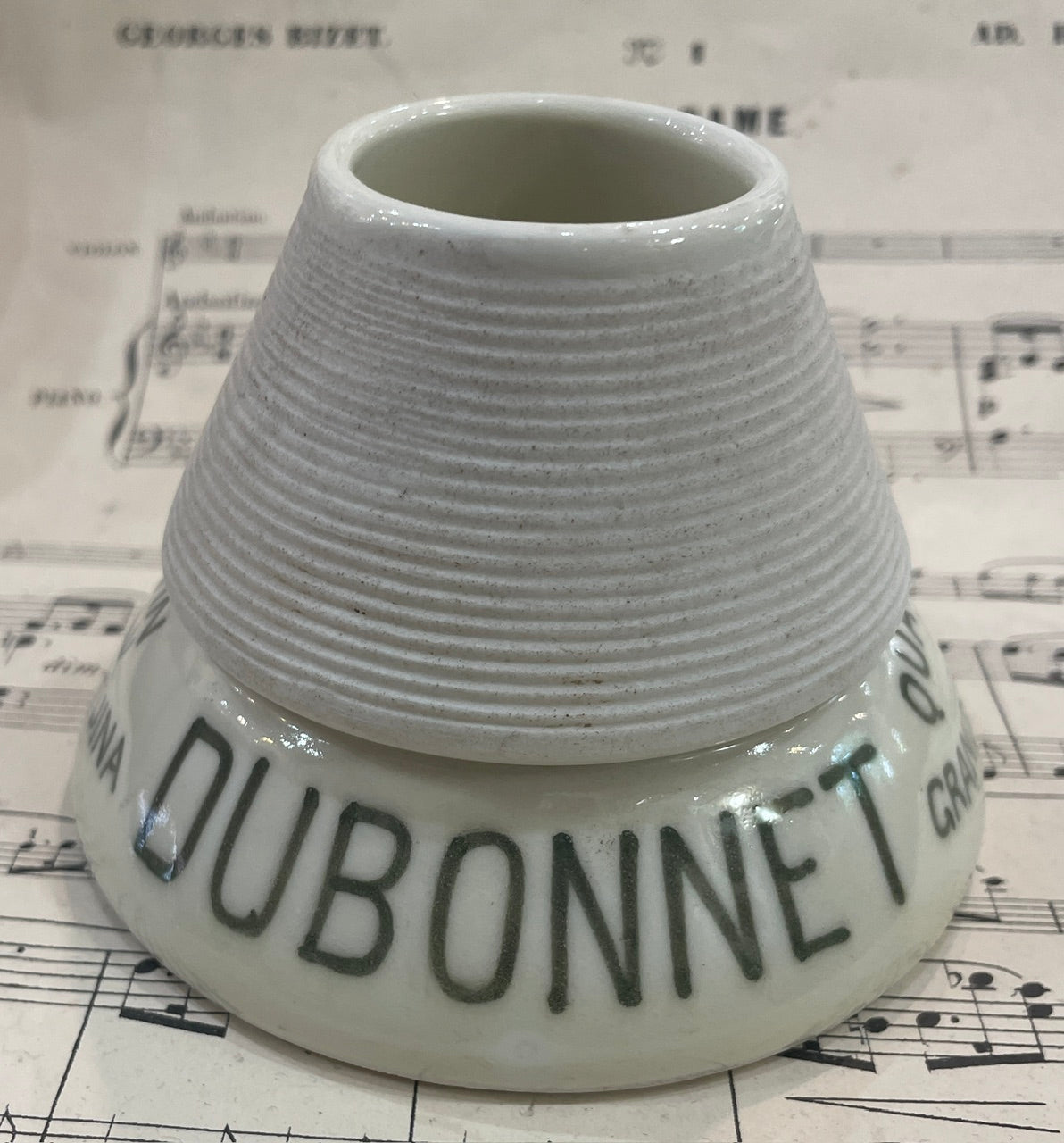 Antique French Advertising Match Striker Holder Dubonnet Ceramic Porcelain c1920