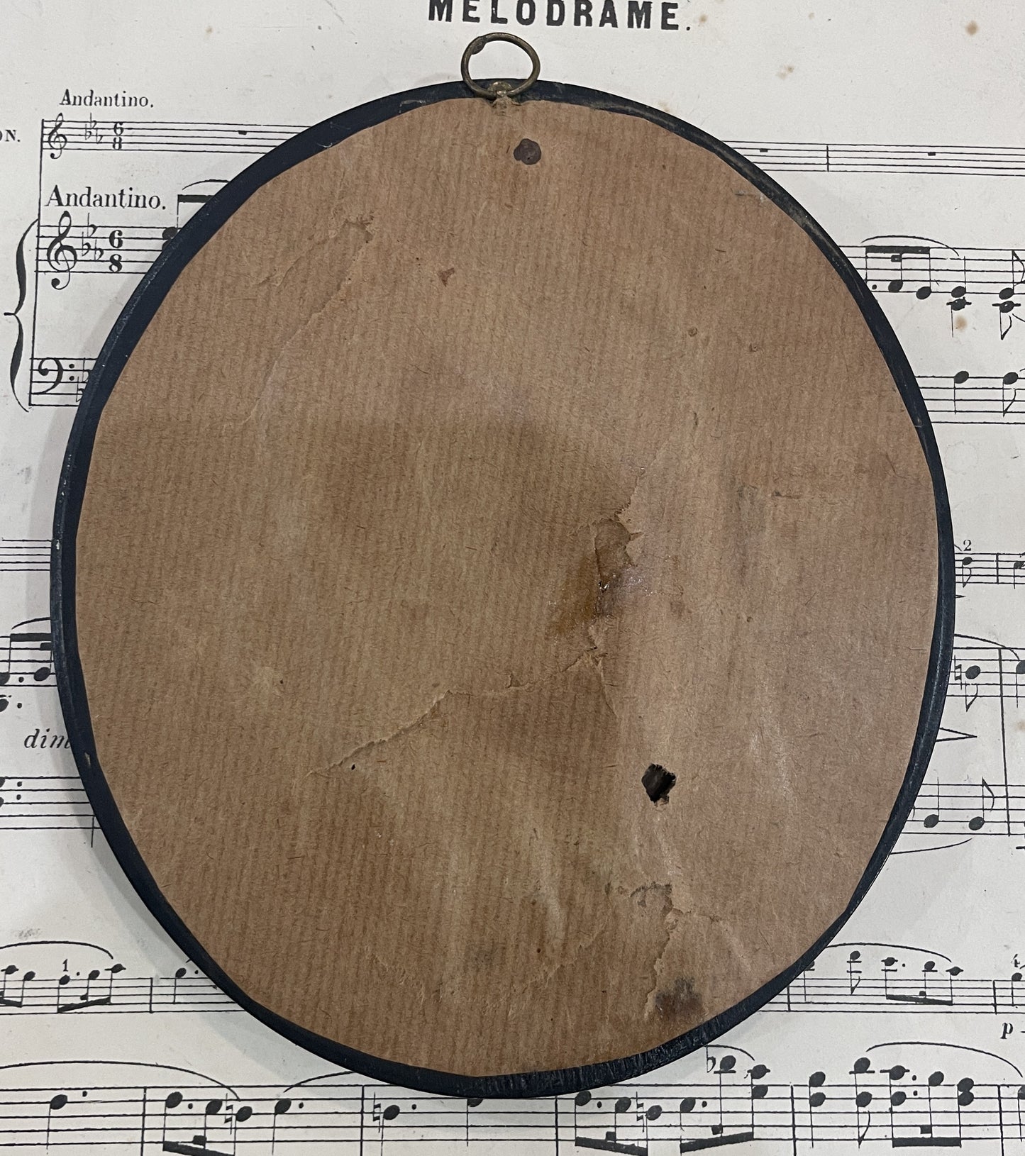 Antique French Mourning Hair Art Domed Glass Wooden Frame c1880