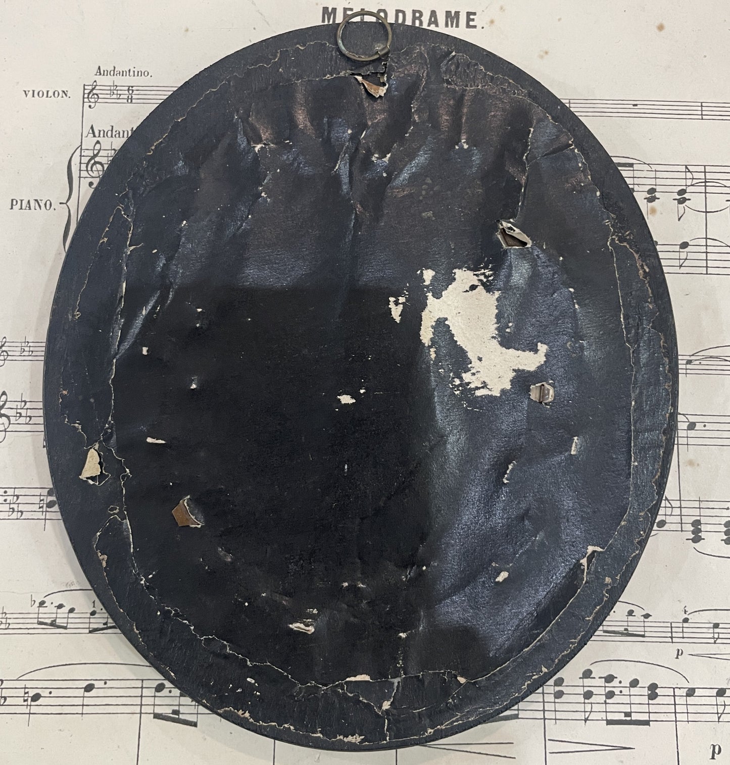 Rare Antique French Mourning Hair Art Domed Glass Wooden Frame c1880