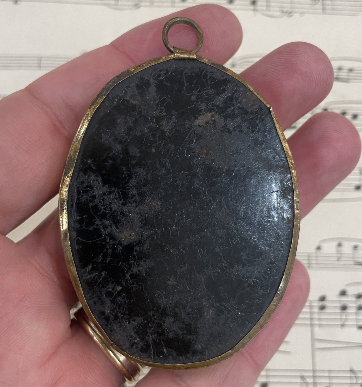 Rare Small Antique French Reliquary / Ex Voto Sacred Heart Domed Glass c1880