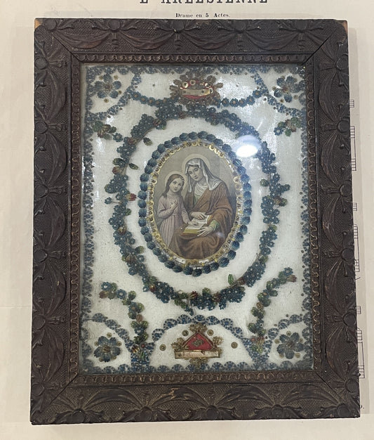 Rare Antique Italian Reliquary 2 Holy Relics St Dominica c1880