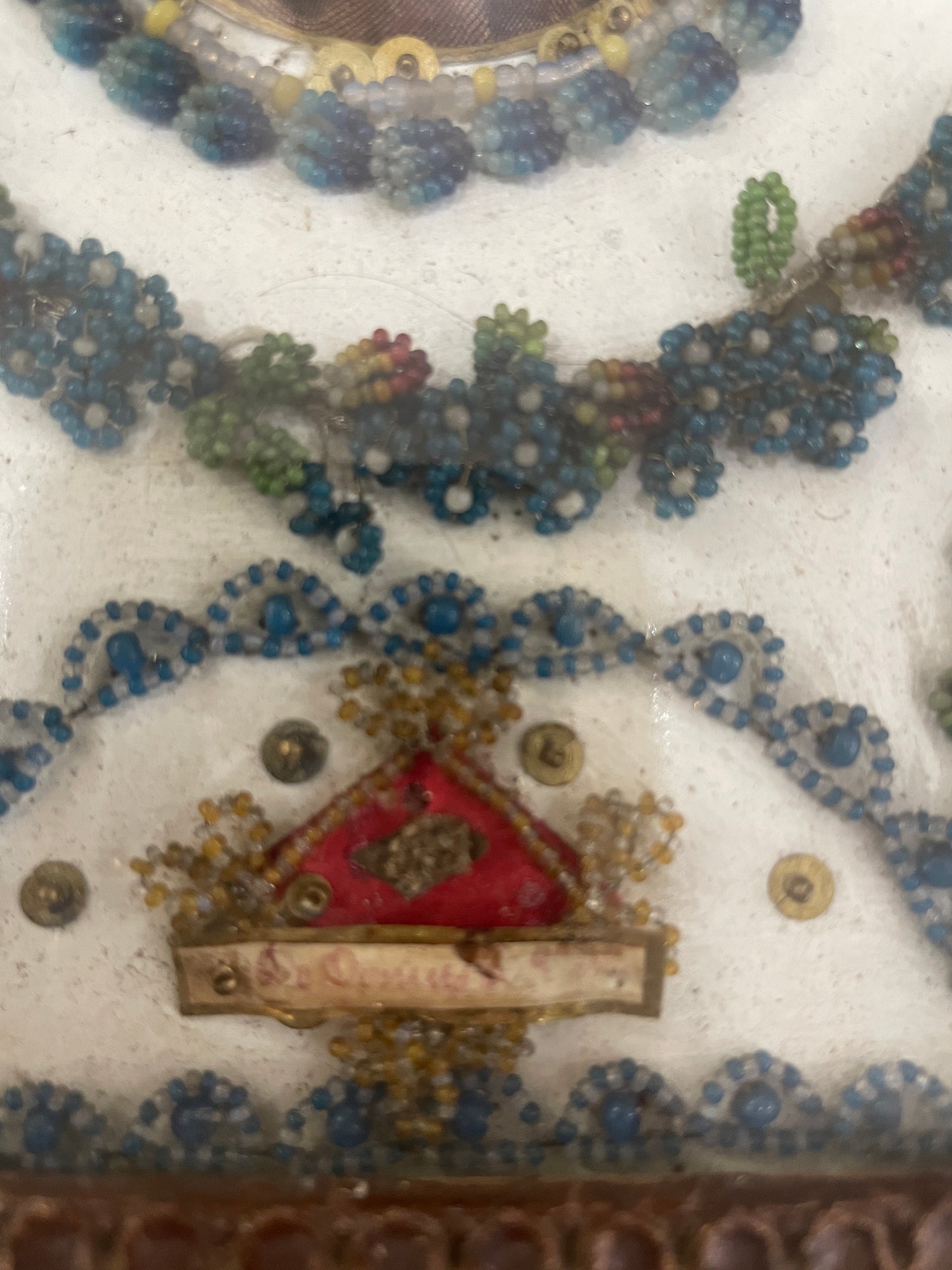 Rare Antique Italian Reliquary 2 Holy Relics St Dominica c1880