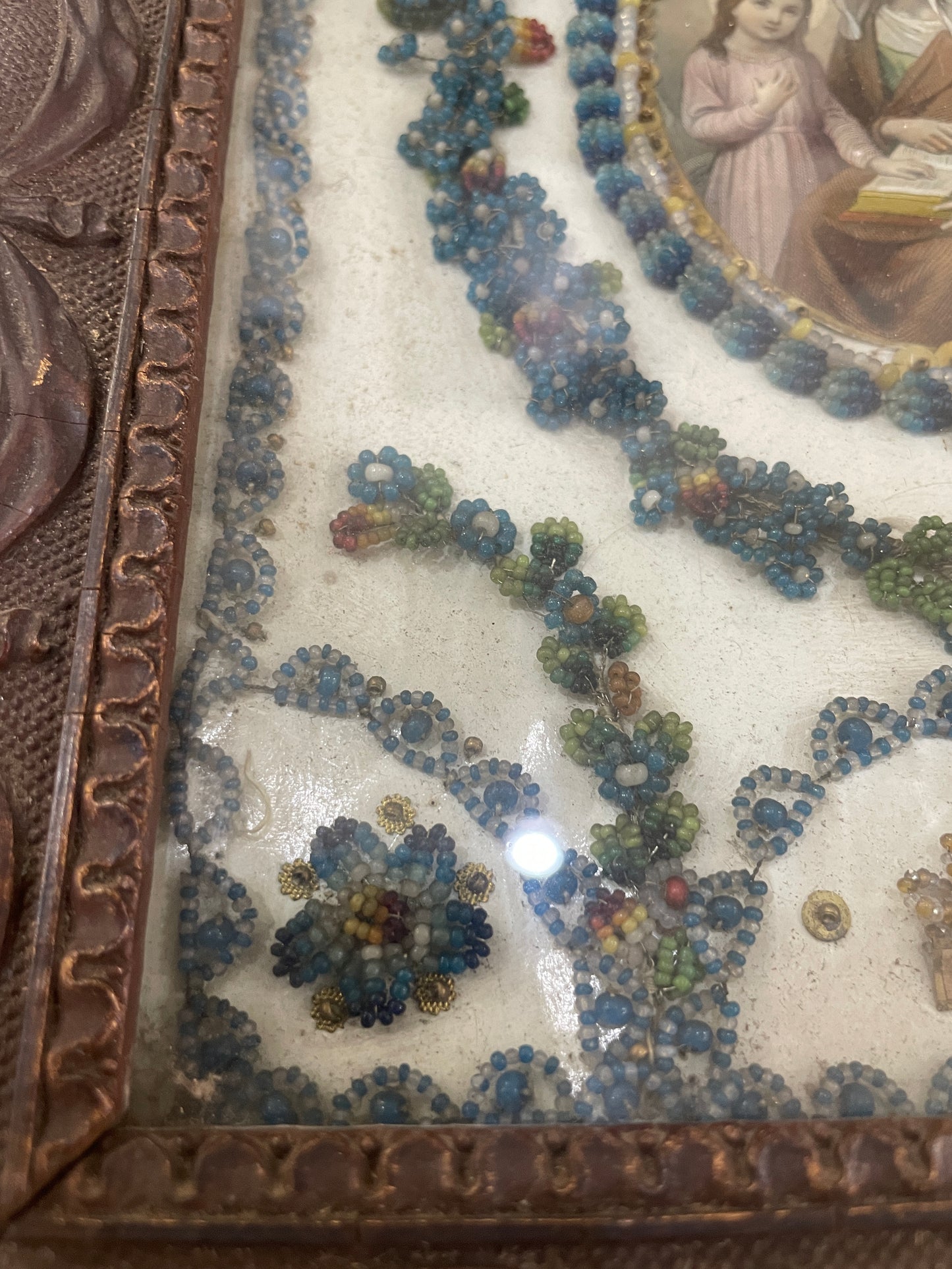 Rare Antique Italian Reliquary 2 Holy Relics St Dominica c1880