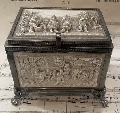 RARE Large Antique French Petrifying Well Jewelry Box c1900