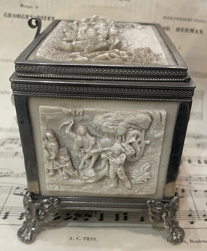 RARE Large Antique French Petrifying Well Jewelry Box c1900
