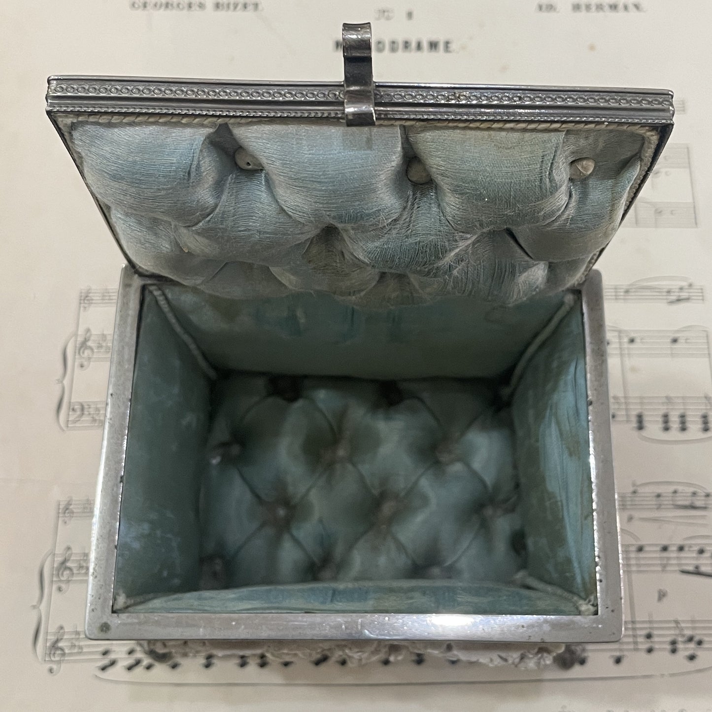 RARE Large Antique French Petrifying Well Jewelry Box c1900