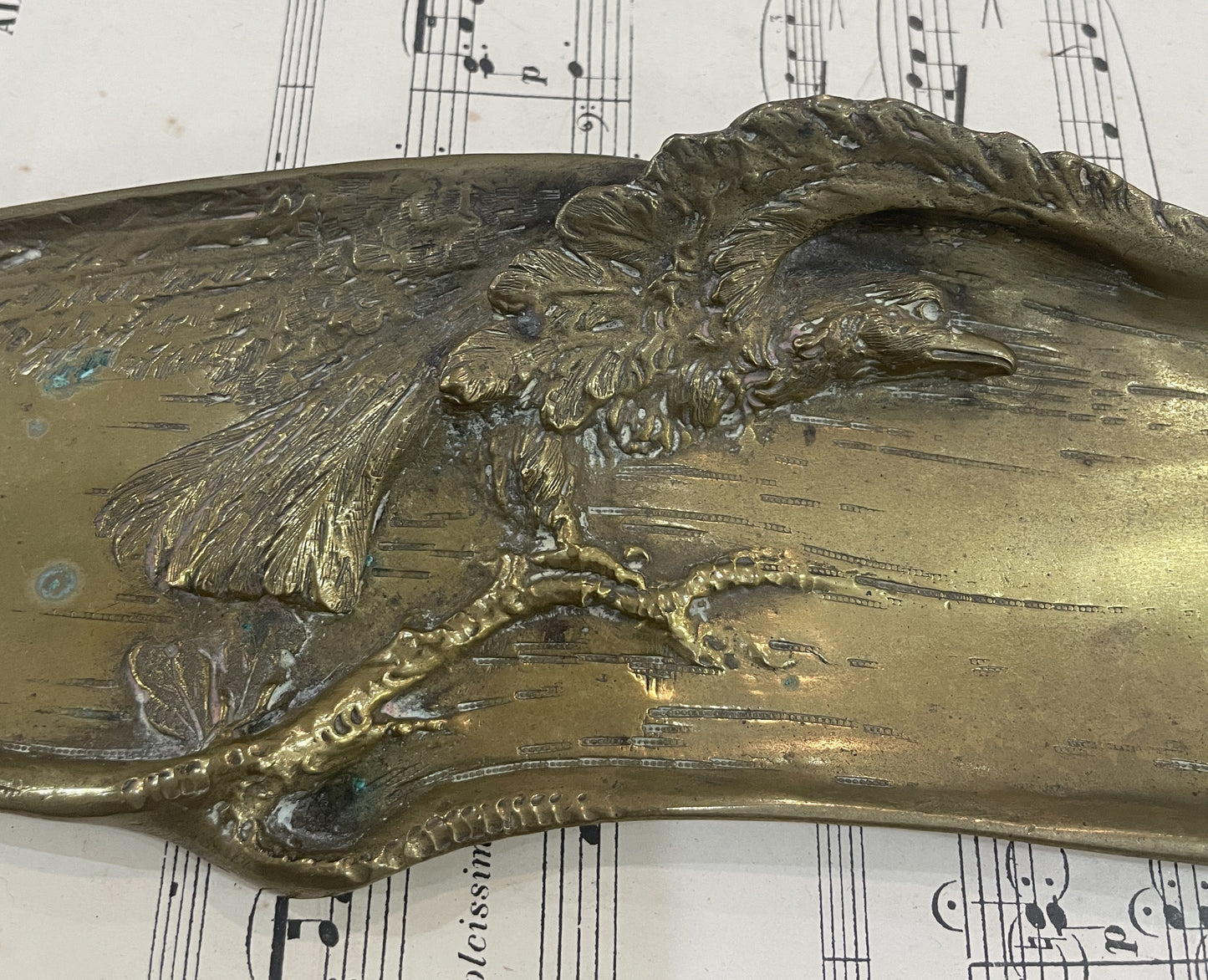 Rare Large Antique Art Nouveau French Bronze Tray Eagle Signed Marionnet c1900