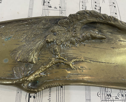 Rare Large Antique Art Nouveau French Bronze Tray Eagle Signed Marionnet c1900