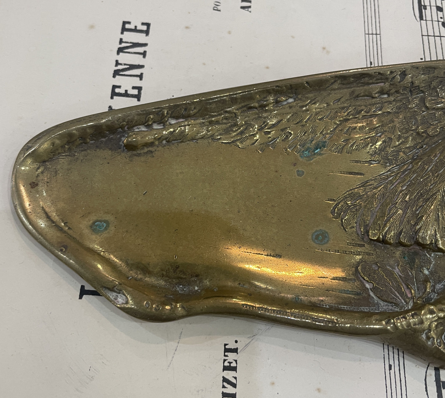 Rare Large Antique Art Nouveau French Bronze Tray Eagle Signed Marionnet c1900