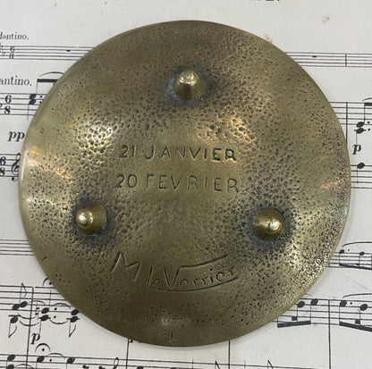 Antique French Max Le Verrier Bronze Tray Aquarius c1940