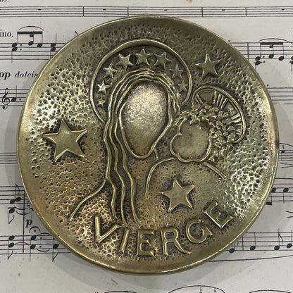 Antique French Max Le Verrier Bronze Tray Virgo c1940