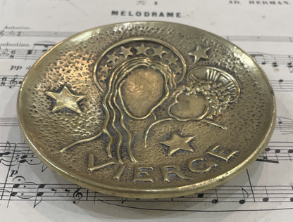 Antique French Max Le Verrier Bronze Tray Virgo c1940