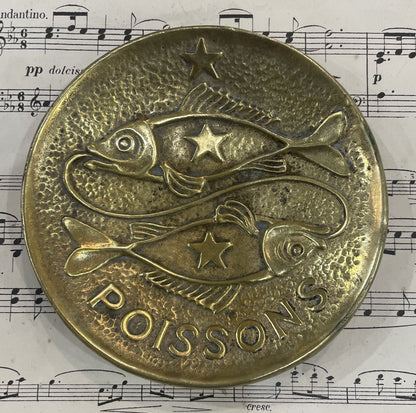 Antique French Max Le Verrier Bronze Tray Pisces c1940