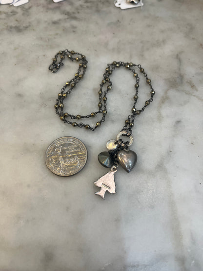 Vintage Forest charm necklace with sterling silver