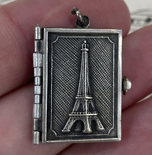 Rare Antique French Souvenir Photos Pendant / Book Paris Monuments Eiffel Tower c1910