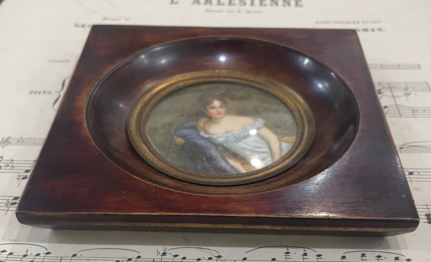 Antique French Hand Painted Miniature Woman Chair Signed Viguee c1900