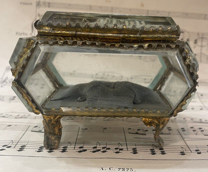 Antique French Eglomise Souvenir Jewelry Box Casket Versailles Temple of Love c1900