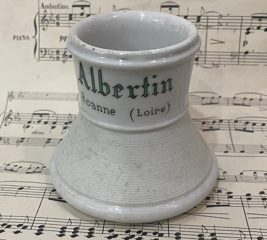 Antique French Advertising Match Striker Holder Albertin Quina Nature Ceramic Porcelain c1920