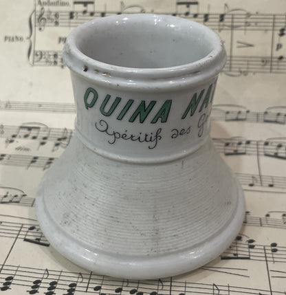 Antique French Advertising Match Striker Holder Albertin Quina Nature Ceramic Porcelain c1920