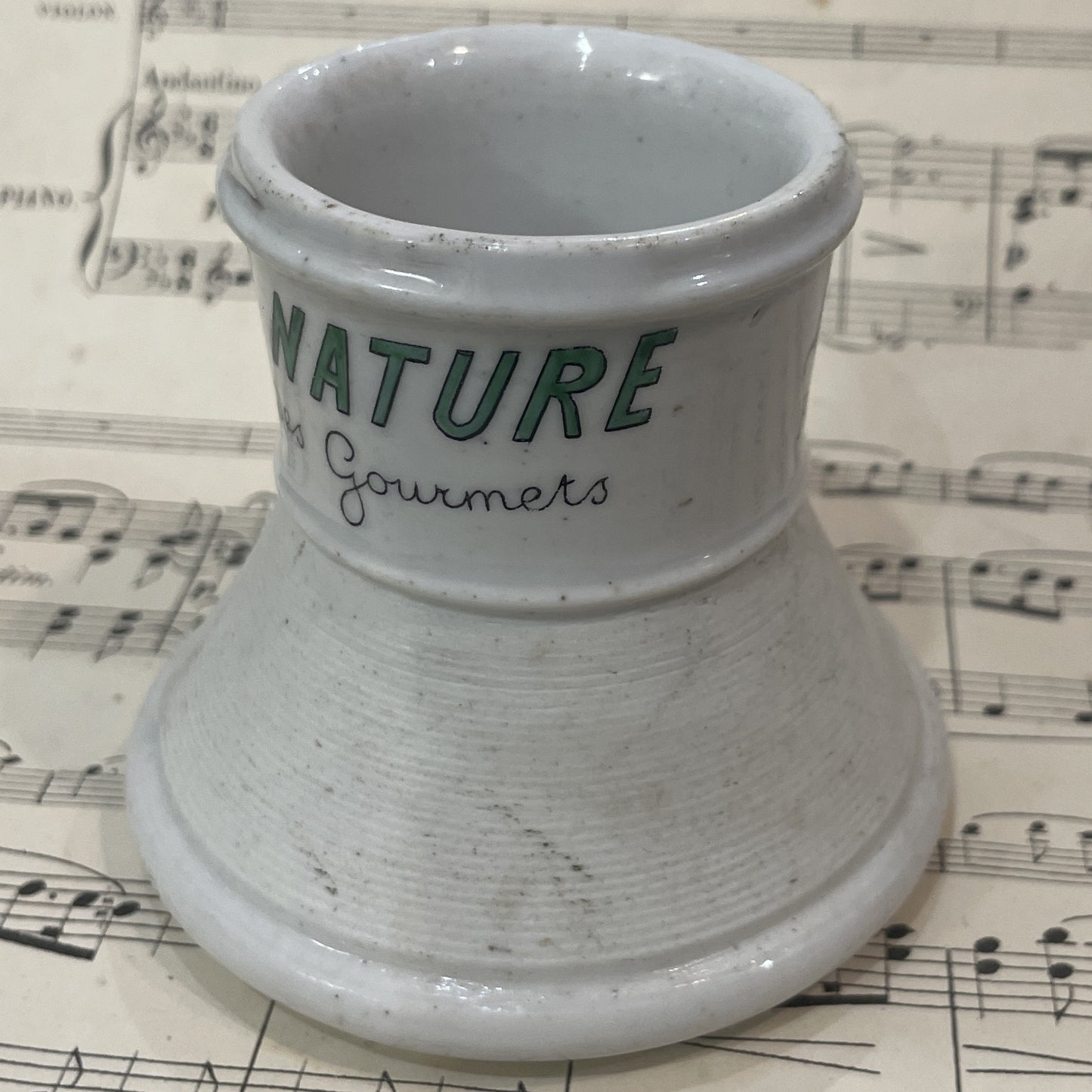 Antique French Advertising Match Striker Holder Albertin Quina Nature Ceramic Porcelain c1920