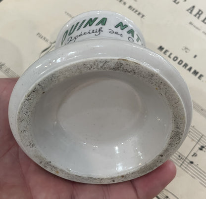 Antique French Advertising Match Striker Holder Albertin Quina Nature Ceramic Porcelain c1920
