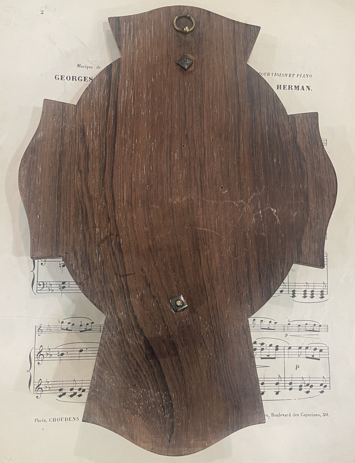 Rare Large Antique French Wood Holy Water Font Angel c1880
