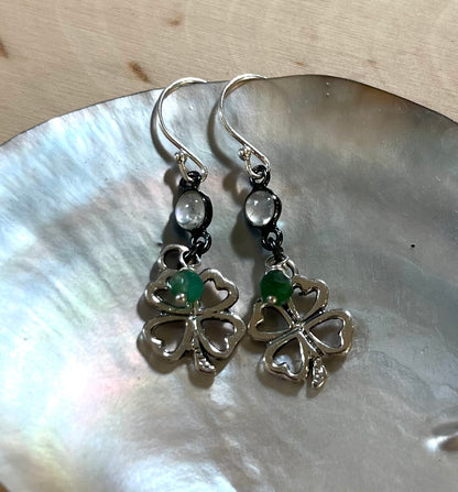 Sterling Four Leaf Clover Earrings
