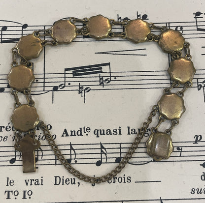 Antique Japanese Shakudo Inlaid Damascene Bracelet c1920