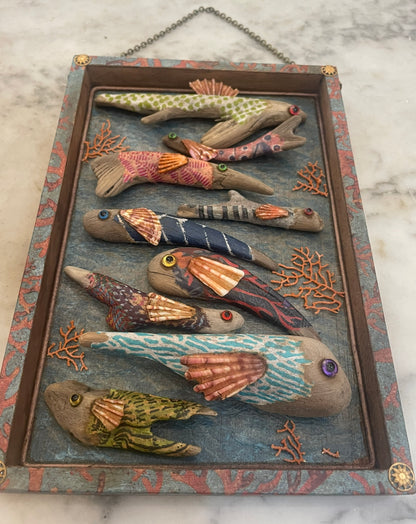 Wooden Fish Assemblage by Nancy Nelson