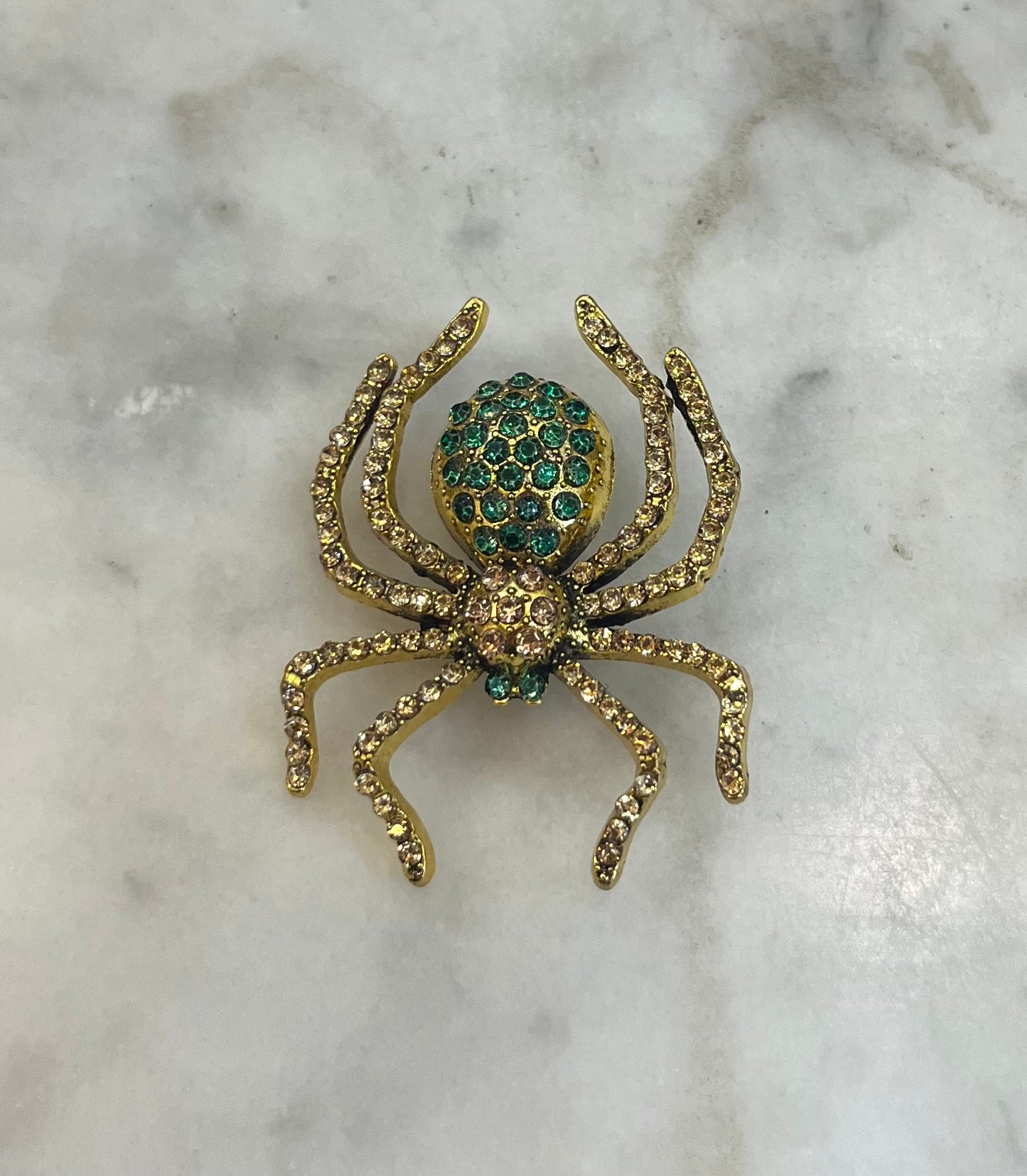Vintage Rhinestone Spider Brooch from France