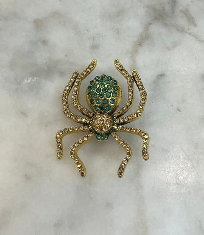 Vintage Rhinestone Spider Brooch from France