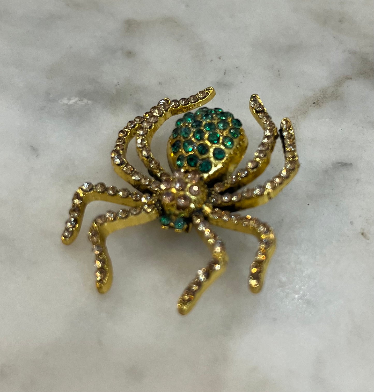 Vintage Rhinestone Spider Brooch from France