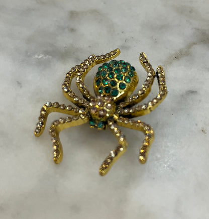 Vintage Rhinestone Spider Brooch from France