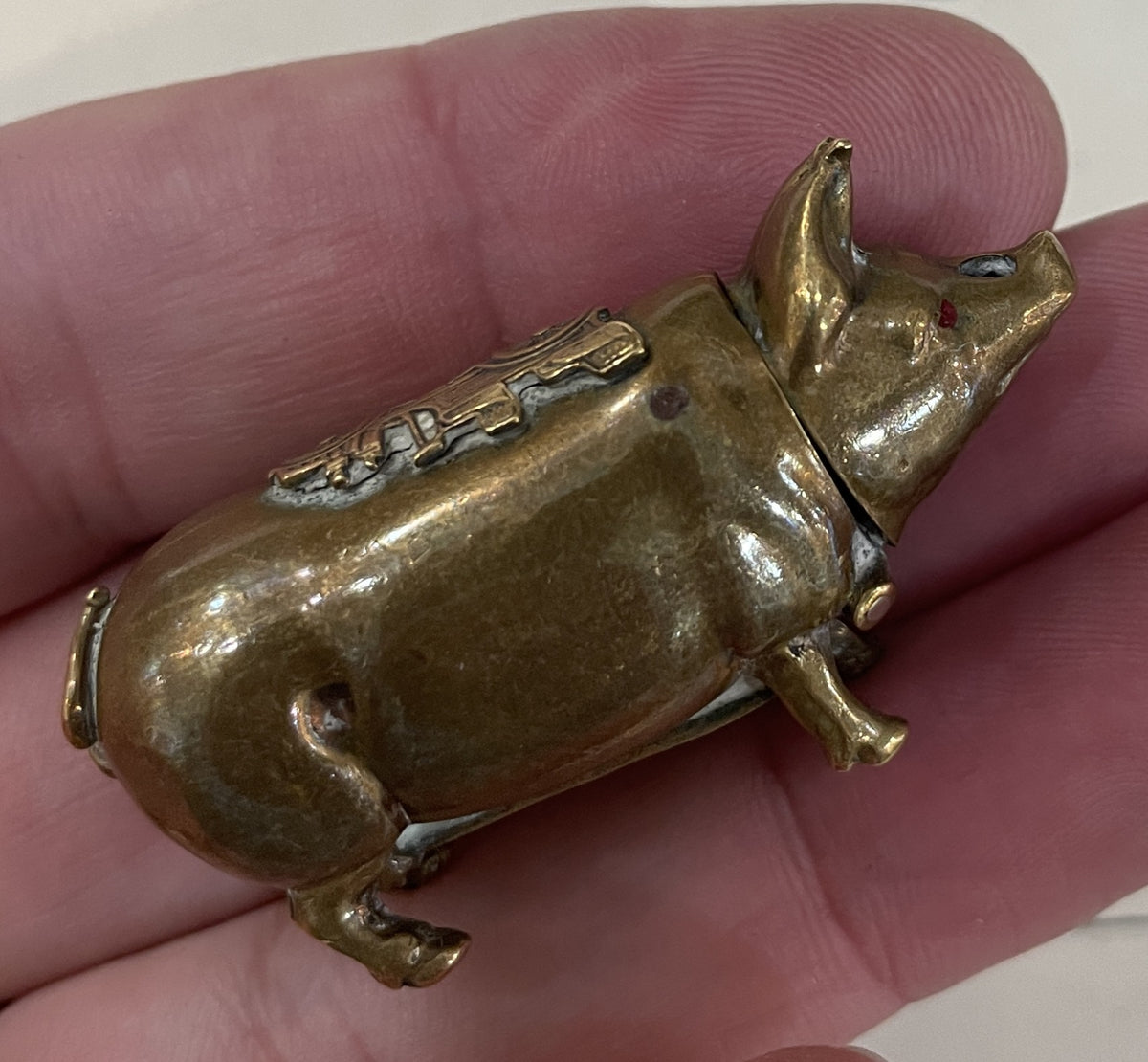 Rare Antique French Match Case Vesta Pig Car c1900