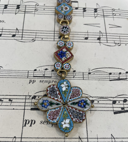 Rare Antique Italian Micro Mosaic Micromosaic Chatelaine c1900