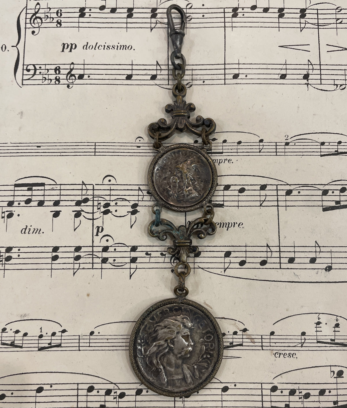 Rare Antique French Brennus Vercingetorix Chatelaine c1900